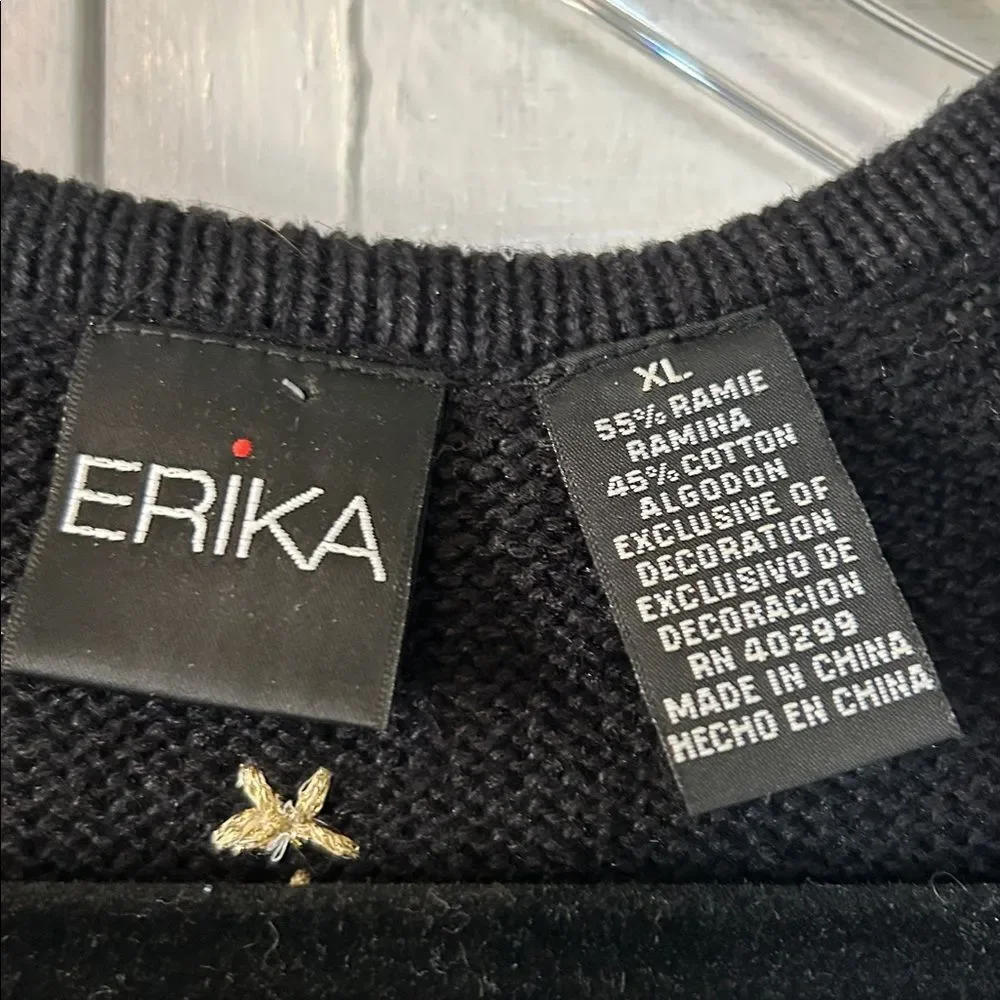 Vinteage Erika Sweater Vest with Embroidery and beads.  Size XL